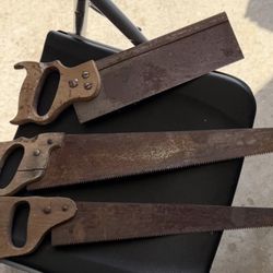 Vintage Hand Saws – Antique Carpenter & Woodworking Saws (Set of 3) 