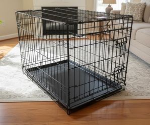 30x19x21in Black Metal Single Door Dog Cage Animal Containment Crate! Good Condition! Great for Dogs 26-40lb