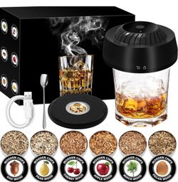 Electric Whiskey Smoker Kit with 6 Wood Chips, Electric Cocktail Smoker Kit Built-in Lighter, No Butane Needed, Gifts for Christmas, Gifts for Men, 