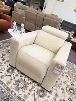 Top grain leather single power reclining - NEVIO