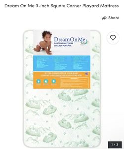 Dream On Me 3-inch Square Corner Playard Mattress