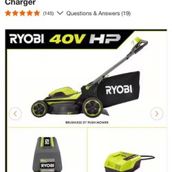 RYOBI 40V HP Brushless 21 in. Cordless Battery Walk Behind Push Lawn Mower with 8.0 Ah Battery and Charger