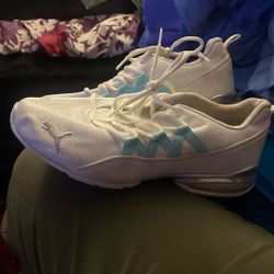 Puma White And Green Shoes