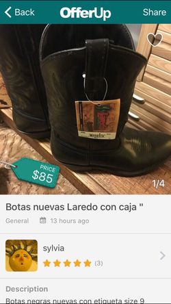 Botas Laredo negras size 9