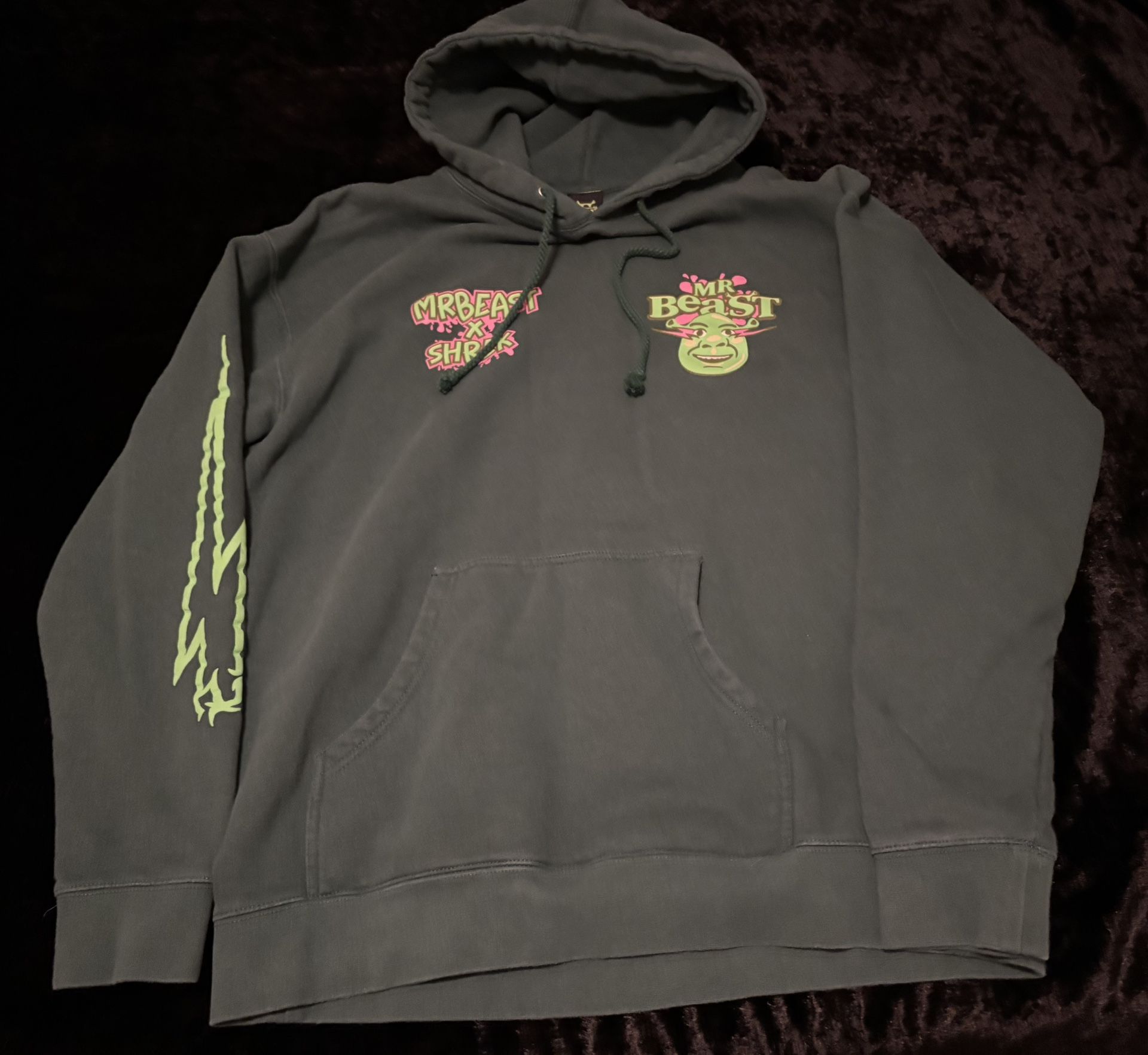Mens XL Shrek Mr. Beast Hoodie Sweatshirt