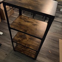 12in x 39in Brown Rectangle Bar Cart