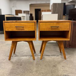 Price for Both - 2 Mid Century Modern Nightstands / Nightstand Set / End Tables / Side Tables  