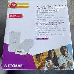 Netgear Powerline 2000 Mbps Adapter — Extra Outlet + 2 Ports — Brand New Sealed