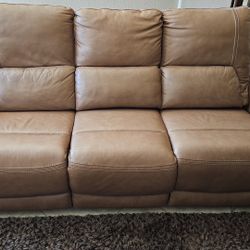 Power Reclining Leather Sofa