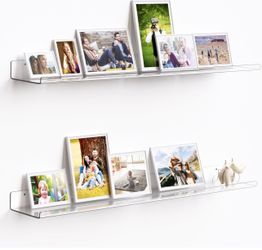 upsimples 2 Pack 35.5x5.5 Inches Acrylic Shelves