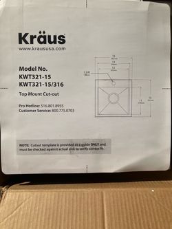 Kraus KWT321-15 Drop In Stainless Steel Sink
