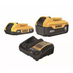 DEWALT Battery 5.0Ah and 2.0Ah Battery and Charger