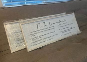 The Ten Commandments Rustic Bible Verse Framed Wall Art new