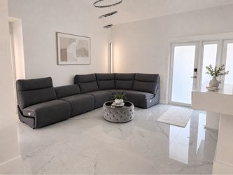 Seccional sofa reclinable / living room set/mesa de centro