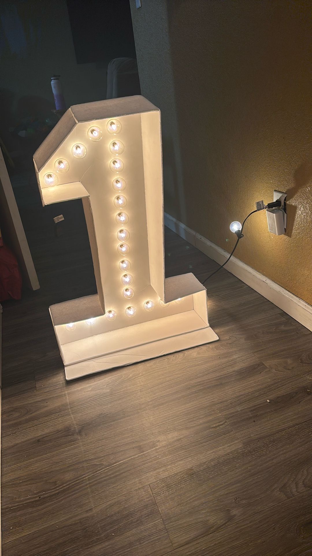 Number One Sign With Lights