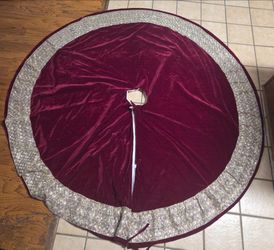 Burgundy Velvet Christmas Tree Skirt
