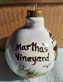 Martha’s Vineyard Hand Painted Lighthouse Souvenir Ornament