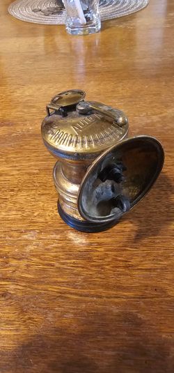 Antique Brass Carbide Miner's Lamp