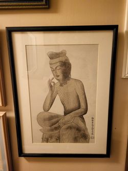 Art Buddha Stone Print Signed Beautiful