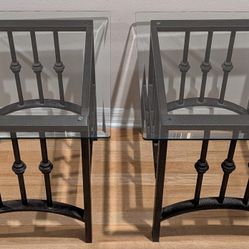 Three Piece Metal Coffee Side Table Set