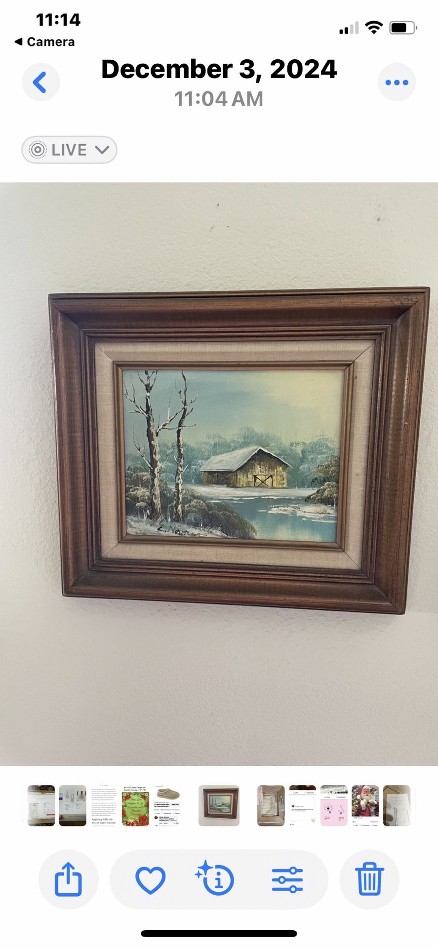 OIL PAINTING “WINTER BARN”