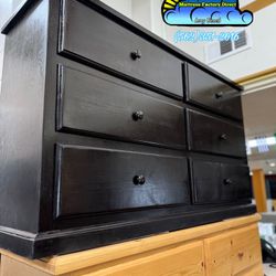 Black Six Drawer Pinewood Chest Cajonera Comoda Nueva Bonita 