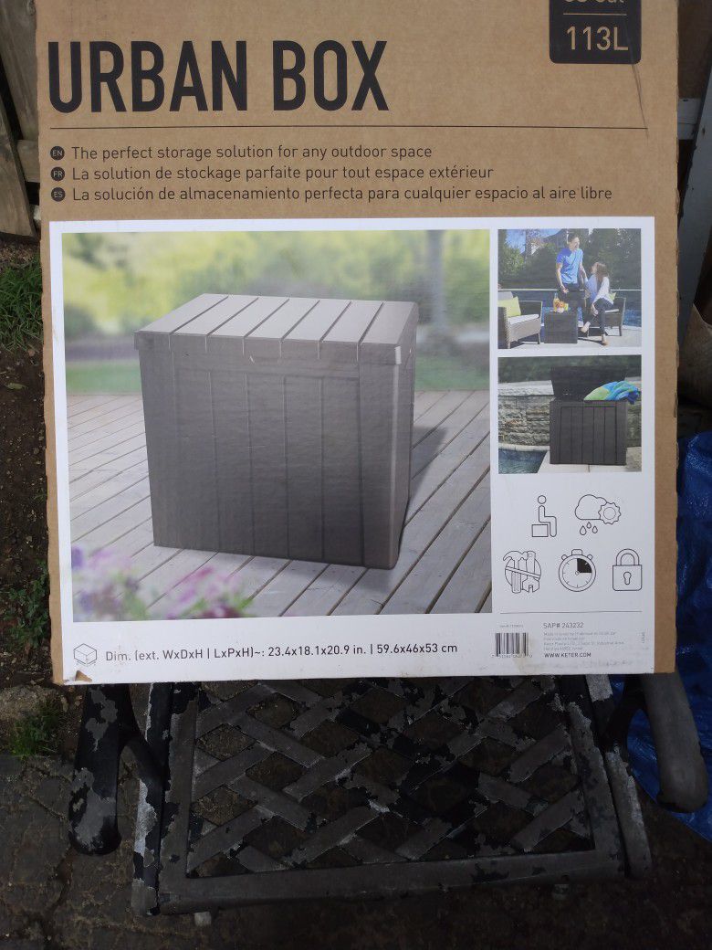Storage Solution Outdoor Space Urban Box 30 US Gallon Porch Patio Deck Yard Decor