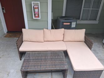 3 Piece Patio Conversation Sofa Seating Group With Cushions