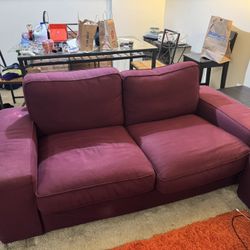 Wine Colored  Love Seat
