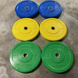210 lbs Weights set- Color Bumper Weight Plates - Torque Fitness USA