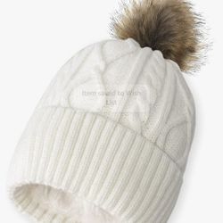 Womens Beanie Winter Hats, Fleece Lined Chunky Cable
Knit Beanies for Women, Snow Ski Skull Cap with
Detachable Faux Fur POM