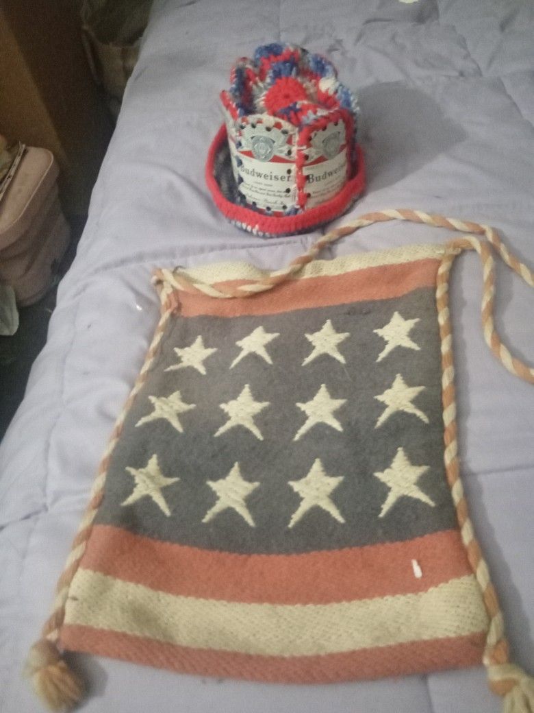 Hippie Vintage Hat & Purse