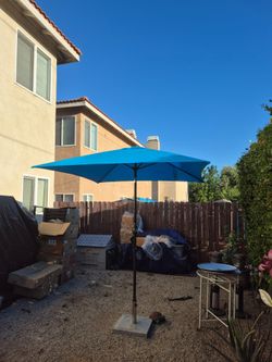 6.5" ft square market umbrella patio color: Agua base not included