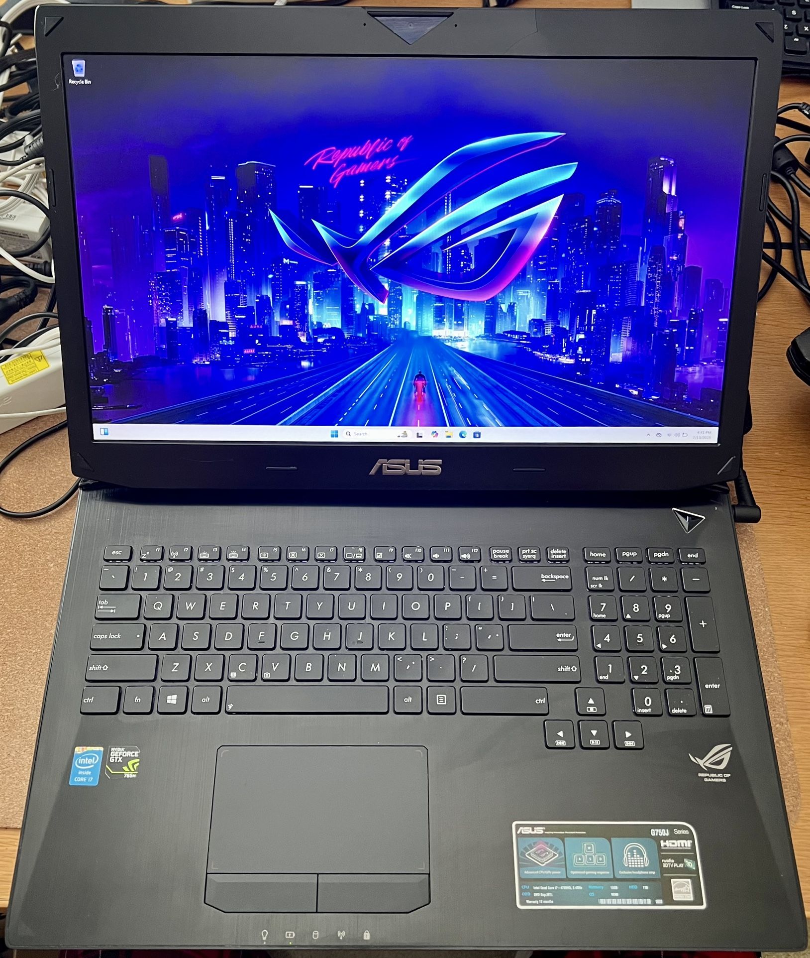 ASUS ROG G750JW 17.3” Gaming GTX765M QuadCore i7-4700HQ 3.4GHz 16GB RAM 128GB SSD+1TB HDD Win11Pro Office21