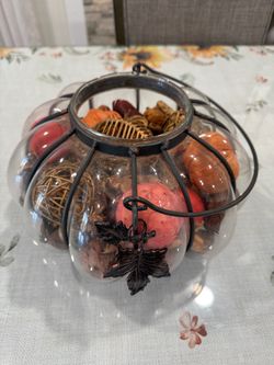 Glass pumpkin 12” x 6 1/2”