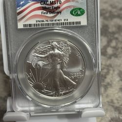 2025 CAC MS70 American Silver Eagle First Delivery