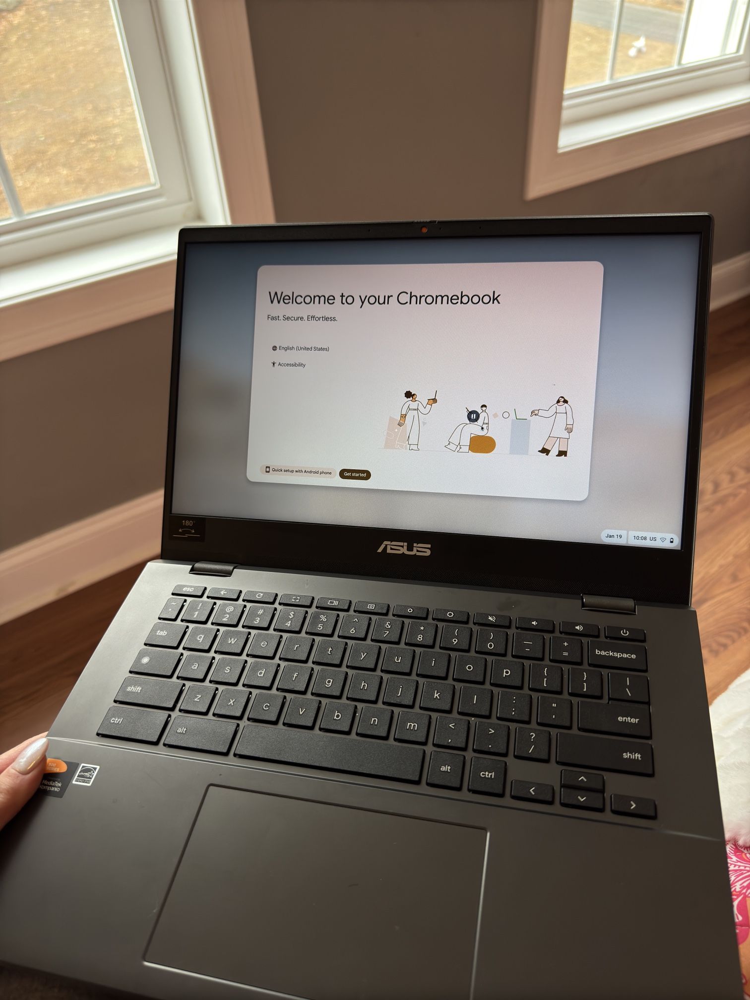 ASUS- Chromebook CM1402 14” FHD Laptop- MediaTek Kompanio 520- 4GB memory - 64GB eMMC - Gravity Gray