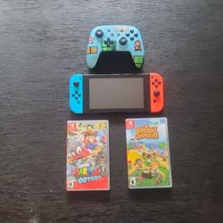 Nintendo Switch, Wireless Charger, 2 Games