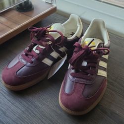 Adidas Samba OG Maroon Core White Gold Metallic