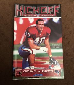 Pat Tillman day program Cardinals vs Patriots. Sun Devil Stadium. September 19 2004
