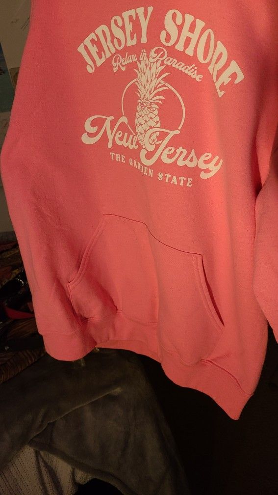 Pink Sweatshirt w/Hoodie New Jersey