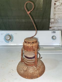 Antique Traffic Gard Red Globe Hanging Lantern No. 40