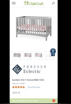 Child Craft Grey Crib 4 In 1 Forever London