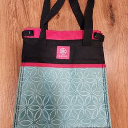 Gaiam Insulated Lunch Bag Tote Green Floral Black and Pink