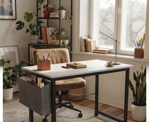 Modern Industrial Desk with Side Storage Pocket(free delivery)