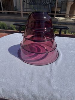 Cranberry vintage bowls Pyrex