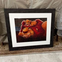 “The Lion King” By Artist Darren Wilson Puzzle Framed