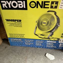 Ryobi One + 18v Whisper Misting Fan With Battery And Charger
