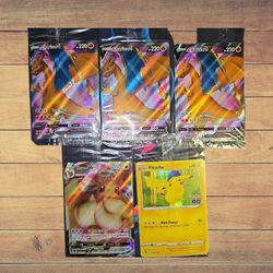 Pokemon Promo Sealed | Eevee VMAX #SWSH087 & Pikachu [Holo] #28 & Charizard V #SWSH050