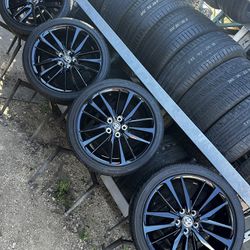 Toyota Camry Gloss Black 19” Wheels Bridgestone Tires New 